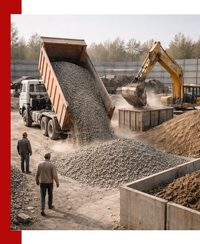 Доставка нерудных материалов с погрузкой и разгрузкой в Екатеринбурге