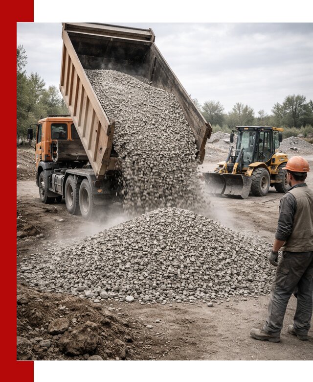 Доставка щебня в Екатеринбурге крупными и мелкими фракциями