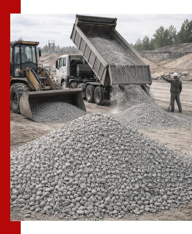 Доставка известнякового щебня фр. 5–20 в Екатеринбурге