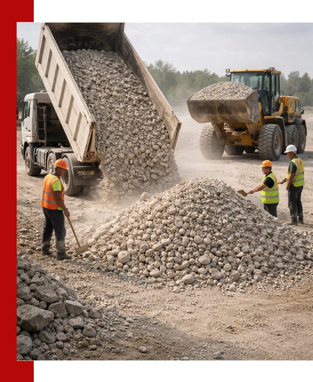 Доставка известнякового щебня фр. 40-70 в Екатеринбурге