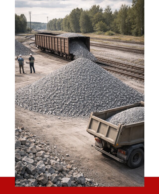 Железнодорожный щебень 20-60 в Екатеринбурге от 1742 р. | ПРОНЕРУДКтр