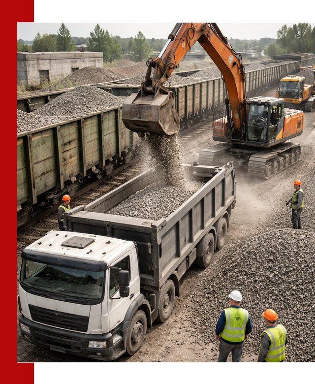 Железнодорожный щебень фракция 25–60 для поставок в Екатеринбурге