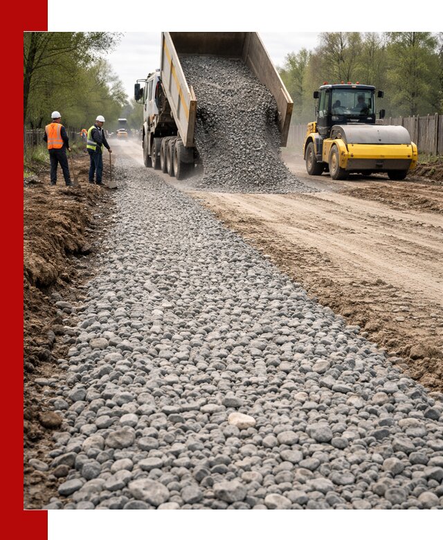 Доставка щебня для отсыпки дорог в Екатеринбурге высокого качества