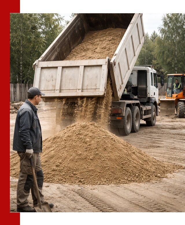 Доставка и продажа песка с разгрузкой в Екатеринбурге