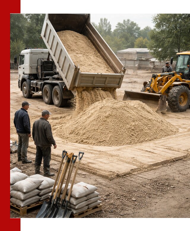 Доставка мытого песка в Екатеринбурге с самосвалами по выгодной цене