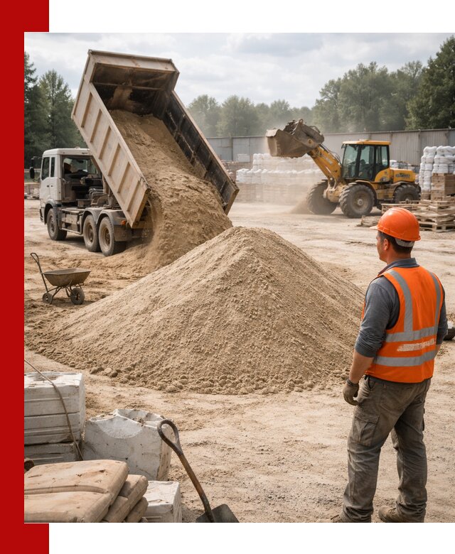 Доставка строительного песка с самосвалом в Екатеринбурге