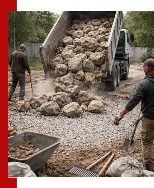 Доставка и укладка булыжника в Екатеринбурге
