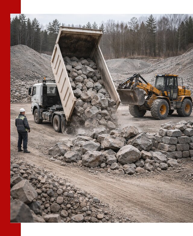 Доставка и продажа бутового гранитного камня в Екатеринбурге