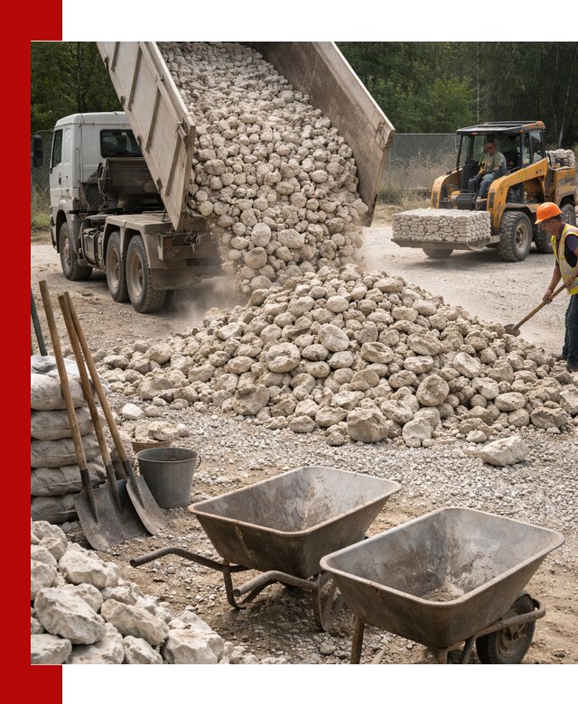 Доставка и продажа бутового известнякового камня в Екатеринбурге