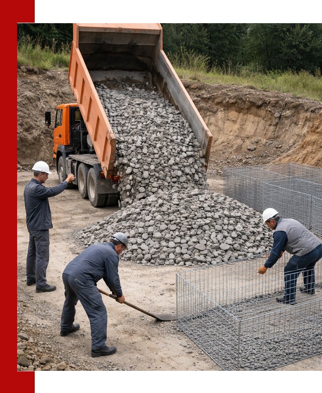 Камень для габионов с доставкой в Екатеринбурге быстро и надёжно