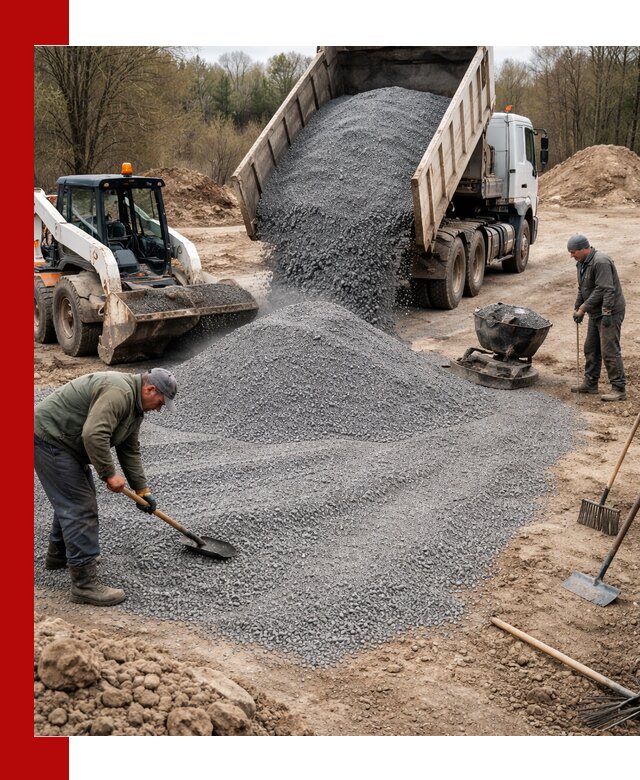 Отсев для подсыпки в Екатеринбурге — доставка и подсыпка на участок