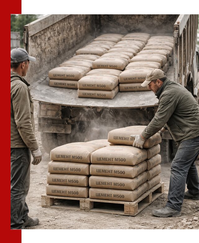 Цемент М500 с доставкой самосвалом в Екатеринбурге