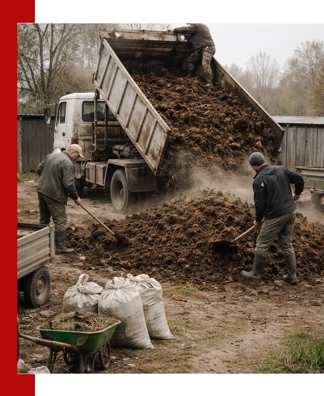 Доставка коровьего навоза самосвалом в Екатеринбурге