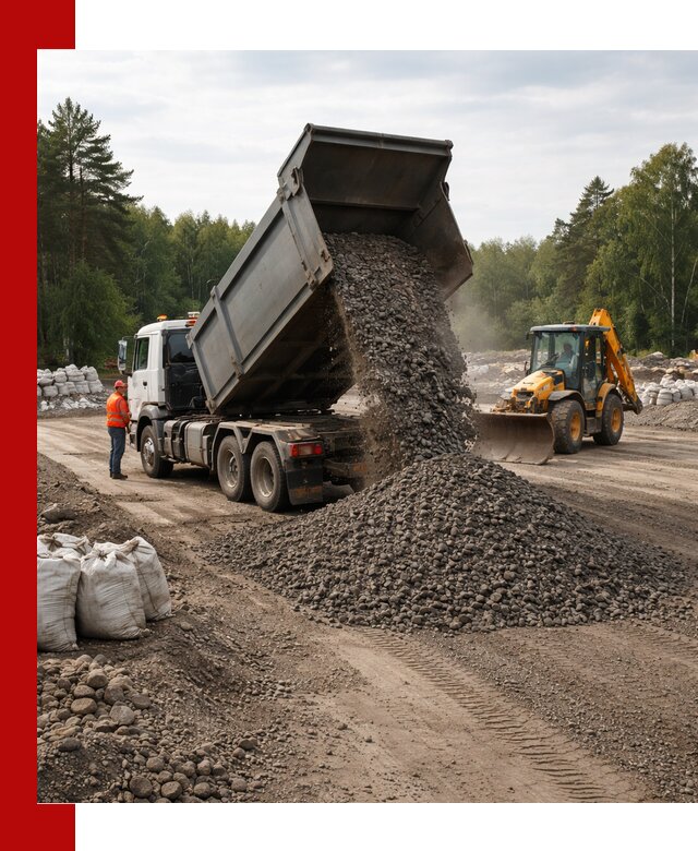 Доставка дробленого асфальта в Екатеринбурге для дорожных работ