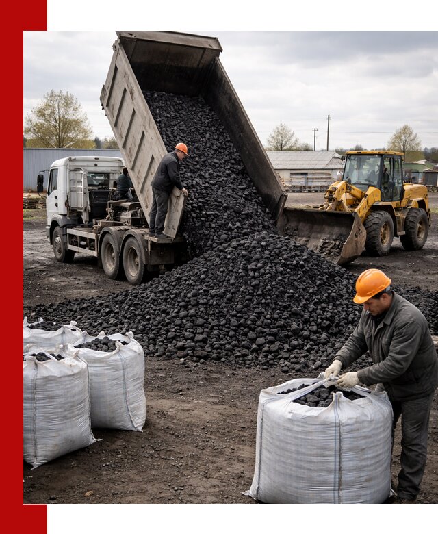 Доставка каменного угля в Екатеринбурге оптом и в розницу