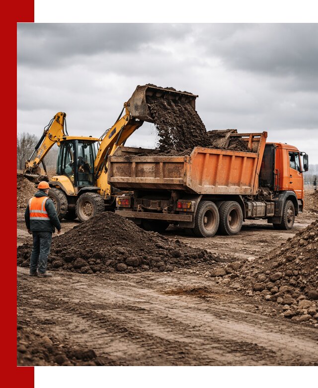 Вывоз грунта и строительного мусора в Екатеринбурге грузовыми самосвалами