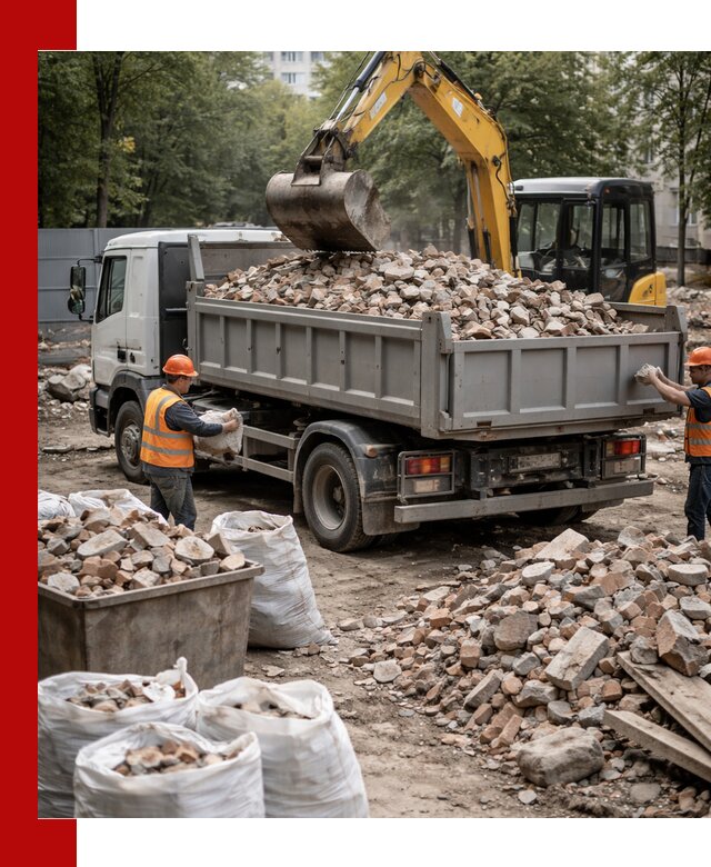 Вывоз строительного мусора в Екатеринбурге с самосвалами и контейнерами