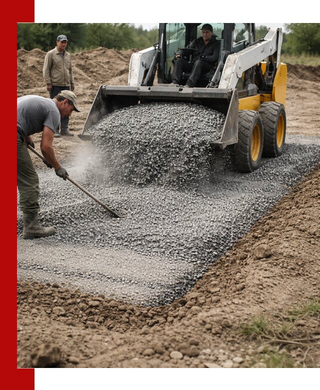 Устройство щебеночной подушки в Екатеринбурге для дорог и фундаментов